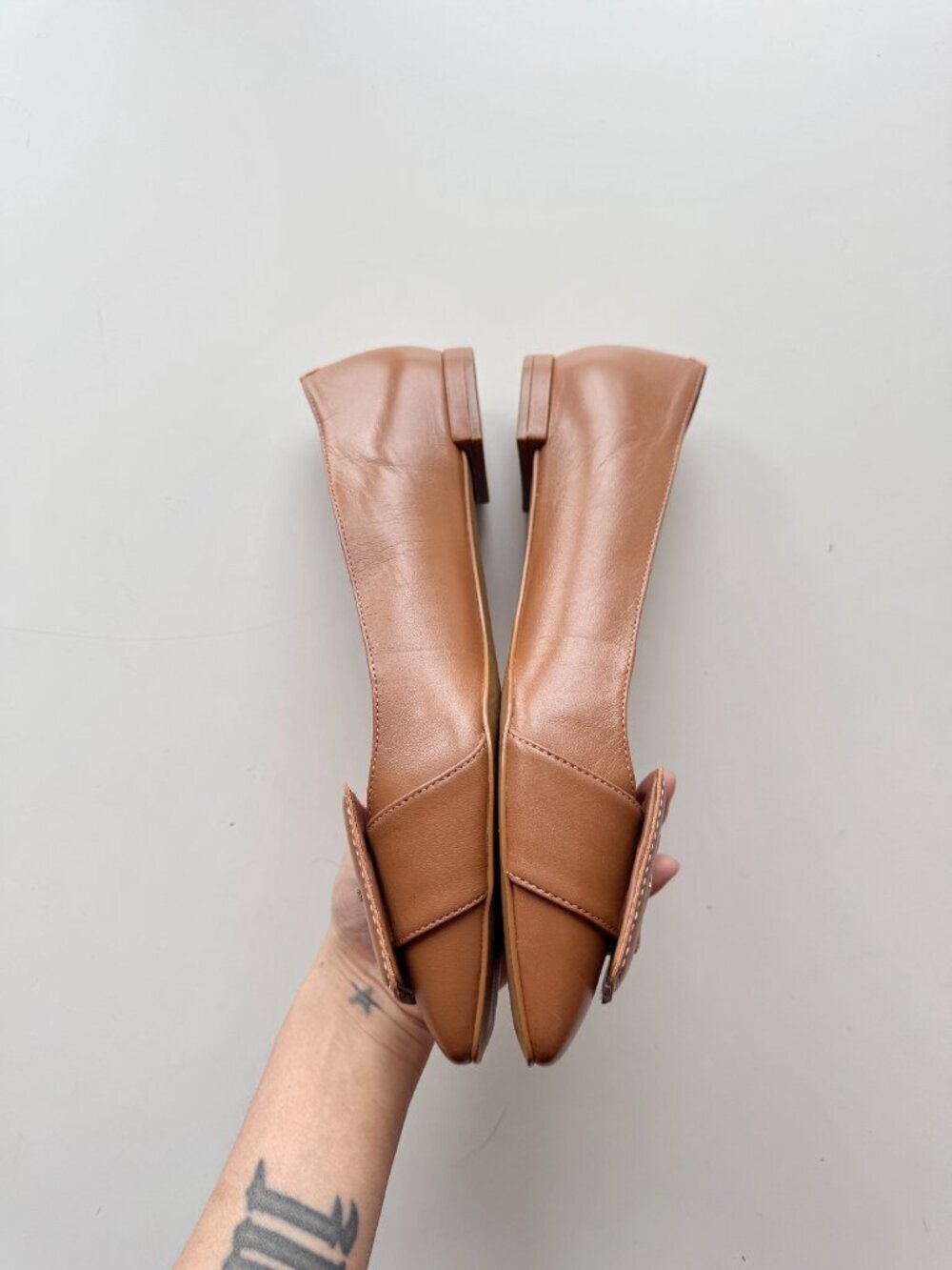 L'INTERVALLE Mulan Brown Leather Buckle Pointed Toe Ballet Flats, Size 8/39 - Picture 11 of 13